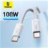 BASEUS Cavo Baseus da 100 W tipo C a USB C per iPhone 16 15 Cavo di ricarica rapida per MacBook iPad Samsung Xiaomi Cavo USB C veloce