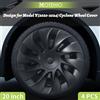 MOTENIO Copricerchi per Tesla Model Y 2020-2024 - Design Ciclonico, 4 Pezzi, 20 Pollici, Accessorio di Ricambio per Auto