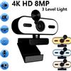 NONE Mini webcam 4K 2K 1080P HD per PC portatile Messa a fuoco automatica 30 FPS Webcam USB con microfono riduttore di rumore e copertura privacy Web Camera portatile
