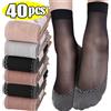 X.Z.MOONLIGH 1/20 paia di calzini ultrasottili in pizzo da donna calzini estivi in seta traspirante maglia femminile elastica antiscivolo fondo giunzione caviglia corta Sox
