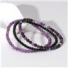 vinswet 3 pezzi di ametiste viola agate braccialetti elastici per donna uomo pietra naturale occhio di tigre onice nero 4mm perline braccialetto set gioielli