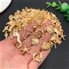 NONE Set di ciondoli a tema oceano placcati in oro KC da 20/50/100 pezzi (assortimento casuale) - Kit per creazione di gioielli fai da te per collane, bracciali e orecchini