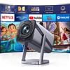 WIMIUS Proiettore IWIMIUS 4K Netflix ufficialmente WIFI6 Native 1080P 800ANSI Messa a fuoco automatica e Keystone BT5.2 Portatile 360 ° Ruota il cinema in casa
