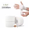 Lotank 5 rotoli di nastro sportivo elastico 2,5/3,8/5 cm cinturino sportivo in cotone bianco impermeabile per supporto contro lo sforzo