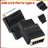NONE Adattatore scheda madre Scheda madre USB C Adattatore USB 2.0 da 9 pin a tipo E femmina Presa TYPE-C a 9 pin Adattatore di estensione PC desktop
