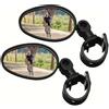 NONE Specchietti per bici 1/2 pezzi, retrovisore ovale convesso acrilico per ciclismo 360 ° Specchietti rotanti antiurto per montaggio su manubrio per montagna e