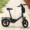 bodywel Bicicletta Elettrica Pieghevole 14 Pollici Bodywel T16PRO, Batteria 36V 10.4Ah, Autonomia 30-50km, Velocità Massima 25km/h, E-Bike Urbana per Adulti e Adolescenti con Controllo APP