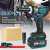 NONE Avvitatore Elettrico a Batteria 1200N.m, Avvitatore a Impulsi Elettrico Brushless con Luce LED, Adatto per Cantieri Edili, Manutenzione