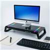 HGTUGO Supporto da scrivania per computer con porta USB 3.0, pieghevole, regolabile, con pannello di illuminazione e porta USB 3.0