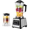 Potente Frullatore da 6000W, Mixer per Smoothie, Frullatore da Tavolo con Contenitore da 2L+0.5L, Processore di Alimenti per Ghiaccio, Noci e Frutta, Frullatore Multifunzione Professionale