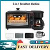 Stazione per Colazione 3 in 1 con Macchina per il Caffè, Macchina Multifunzione da 9L con Caffettiera, Mini Forno per Toast, Salsicce e Bistecche