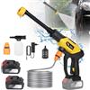 Idropulitrice Elettrica 6 in 1 ad Alta Pressione con 2 Batterie, Pistola ad Acqua per Lavaggio Auto, Attrezzi per Irrigazione Giardino Compatibili con Batterie Makita