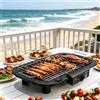 ELOOLE Griglia Elettrica per Interni/Esterni, 2000W con 6 Livelli di Temperatura Regolabili, BBQ Portatile da Tavolo, Acciaio Inox a Riscaldamento Rapido per Campeggio e Feste
