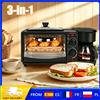 ELOOLE Stazione per Colazione 3-in-1, Mini Forno da 9L con Macchina per Caffè e Piastra, Controllo Temperatura 600W/450W 100-230V ° Timer C, per la cucina di casa e il brunch