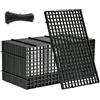 SUNOYA Divisori per Acquario,12 Pezzi 30 * 15CM Griglia per Acquario in Plastica con 24 Staffe E 50 Fascette,Separatore per Acquario,Griglia Divisoria per Acquario per Filtrazione E Protezione,Nero
