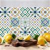 RE-COVERTILES - Adesivi Piastrelle Cucina Bagno Mattonelle adesive in PVC Impermeabili Antigraffio Stickers Decorazione Parete Cementine Peel and Stick - Modello 36 Pz 10x10 cm PS00077 Made in Italy