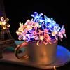 YZZR Luci dell'albero di Natale Catena di luci a corda di fiori solari per esterni,impermeabile 20/30/50 LED Fiori di ciliegio Peach Luce solare a corda di fata Giardino di casa Decorazioni per feste