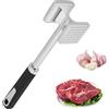 Gyxova Batticarne Acciaio Inox Batticarne in Acciaio Inossidabile Doppia Faccia Batticarne a Martello 27 cm Batti Carne da Cucina per Bistecca Manzo Pollo Maiale bistecche Noci Aglio
