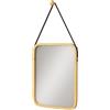 Vicco Specchio bagno Mirno, Bambù, 34 x 41.5 cm con cinturino regolabile, adatto per il montaggio a parete o per un'appensione flessibile