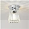 ANWIO Lampada da Soffitto Cristallo E27, Plafoniera in Cristallo Corridoio Argento, Plafoniera a Soffitto Moderno, Lampadario Bagno Piccolo con Paralume in Vetro, 13.5 CM (Senza Lampadine) Kitchen
