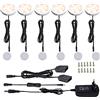 AIBOO Illuminazione Sotto l'armadio, Led Luce Cucina, Ultra Slim DC 12V 6W LED Puck Lights con Interruttore per Armadio, Bancone, Armadio, Scaffale, Guardaroba (Confezione da 6 Bianco Caldo)