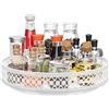 JANE EYRE Girevole Portaspezie Organizer Lazy Susan - 360° Rotanti vassoio in Metallo Portaoggetti Organizzatore floreale 28cm per Dispensa Cucina Mobile Piano di Bagno Frigorifero Tavolo, Bianco