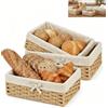 STOUCLA Set di 3 Cestini per Il Pane in Corda di Carta Intrecciata con Fodera in Cotone, Cestini Decorativi per Pane, Dessert, Cassetto della Cucina E Soggiorno Khaki