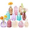 PHUNTTEK 12 vasi monofiore in vetro in colori assortiti, piccoli, colorati, vintage, adatti come centrotavola e decorazioni per matrimoni, baby shower, casa e come idea regalo