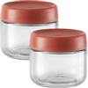 Jiakalamo 2 Pezzi di Barattoli per Overnight Oats, Barattoli di Vetro da 280ml con Coperchio a Vite, Vasetti per Insalata, Yogurt, Budino, Chutney, Dessert, Set da 2 Pezzi