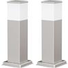 ledscom.de 2 lampioni da esterno POLLY, 35 cm, cromati, con lampadina G9 inclusa, 596 lm, bianchi