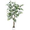 Leflos 150cm albero artificiale di Ficus per interni, pianta di ficus tropicale realistica in seta, rami e foglie regolabili, deco per soggiorno, ufficio, festa & celebrazione