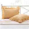 Mywinlle Set di 2 federe per cuscino con volant a quadri gialli/bianchi, in cotone lavato a scacchi, senape, a quadretti, vintage, 50,8 x 76,2 cm