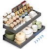 Torchesy 2PCS Cassetto Estraibile Cucina, Cassetto Telescopico Cucina Organizer Non Sono Necessarie Forature E Chiodature Espandibile Cassetto Telescopico 32-52x42x7cm(2, Grigio