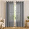 VKZ Tende Trasparenti in Voile con Occhielli, Set da 2 Pannelli 140 x 290 cm, Tende Leggere Filtranti per Soggiorno Camera da Letto,Grigio