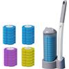 Rieoany Scopino Bagno WC Monouso con Detergente, Set Accessori Spazzolone Bagno Usa e Getta Igienico Toilet Brush Senza Contatto Pulizia Scopettino WC (30, gray)