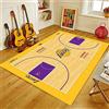 PEIHUODAN Tappeto Campo Da Basket Calcio Pavimento Moderno Tappeto Salotto Bambini Ragazzo Ragazzi Camera Da Letto Senza Pelo Corto Lavabile Antiscivolo Gioco Tappetino Auto Tappetini (giallo,80x120 cm)