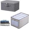 Occupaternm Box con serratura, scatola con coperchio, cassetta con lucchetto, box con chiusura per abbigliamento, giocattoli, organizer in tessuto per camicie, maglioni, jeans (Grigio)