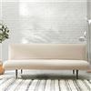Hiseng Copridivano Senza Braccioli 3 Posti Elasticizzato Fodere Coperture Divano Letto Pieghevole Clic Clac Universale Lavabile Rimovibile Anti Scivolo Copri (L:180-200cm,Color crema)