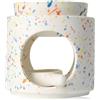 Zweipappel Lampada profumata in ceramica con portacandeline | Lampada aromatica | Diffusore di olio profumato e cera profumata | H*11cm ø10cm Ciotola rimovibile | Superficie scanalata | (Colorato)