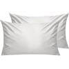 Lirex Federe Confezione da 2, 300 Fili 100% Cotone Traspiranti e Morbide Copricalcino, 30 x 50 cm, Bianco