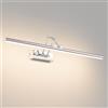 Klighten Led Lampada Da Specchio Bagno 70cm, Lampada Da Parete Rotante Per Bagno Ip44, 24W 1650 LM Luce Specchio Bagno Led, Applique Bagno Specchio Moderno In Alluminio,Bianco naturale 4000K, Cromo