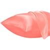 Lirex Set di 2 Federe in Raso 50x75cm, Protezione Capelli e Pelle & Antirughe, Chiusura a Busta,(Rosa)