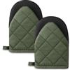 AUAUY Guanti da Forno in Silicone, 2 Pezzi Mini Guanti Antiscivolo, Resistenti al Calore, per Cottura e Grigliate（Verde）