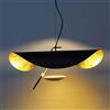 AHQX Lampade a sospensione a foglia d'oro Lampadario a cappello in oro nero a forma di personalità della moda creativa Linea sospesa a LED regolabile in altezza Ristorante Soggiorno Bar caffetteria,40cm