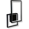 GASIASHOP SRL UNIVERSO AQ34-N3C APPLIQUE LED A MURO NERA 24W FORMA GEOMETRICA RETTANGOLARE CON SWITCH CCT PER SELEZIONE LUCE 3000K/4000K/6500K