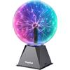 Theefun Sfera al Plasma 8 Pollici, Lampada al Plasma Magica Touch e Sound, Plasma Ball Interattivo Educativo di Fisica, Lampada Plasma Decorativa per Feste e Regalo di Compleanno (Multicolore)