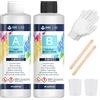 INK LAB Resina Epossidica Trasparente 474ml Colla Resina Epoxy con Indurente Atossica Kit Resina Epossidica 1:1 Rapporto per Creazione Gioielli Fai da Te Legno Pittura Decorazione Artigianale...