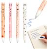 EAVUYIS Set di 4 Penne Cancellabili Gel con Animali Kawaii (Gatto, Cane, Orso, Panda), Penne Gel a Inchiostro Termosensibile per Scuola e Ufficio, Colori Pastello Macaron, Regalo per Bambini e Studenti