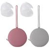 REBECASKYENS 4 scatole per ciuccio, 2 sacchetti per ciuccio in silicone, porta ciuccio silicone, 2 contenitori trasparenti per ciuccio, portatili, senza BPA, per zaino fasciatoio