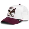 Goorin Bros. Berretto Trucker The Farm Eagle, bianco e granata, toppa ricamata con aquila Represent, microcamoscio